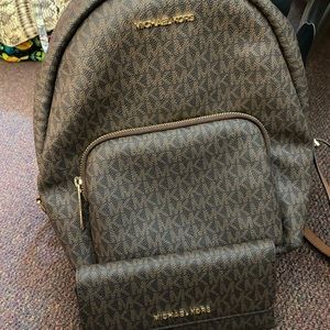 Michael Kors backpack with matching wallet